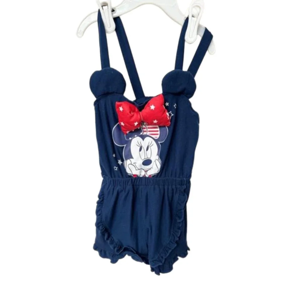Toddler Girls Disney Minnie Mouse Romper- Blue 3T - Picture 3 of 5